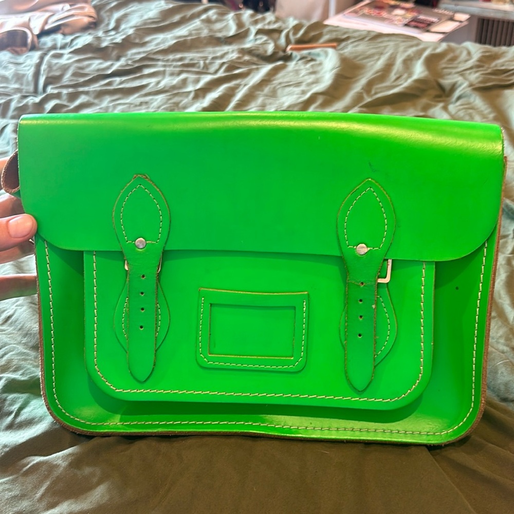Cambridge Satchel Co. 11-Inch Leaf Matte Satchel | Leather Bag | Handmade in UK
